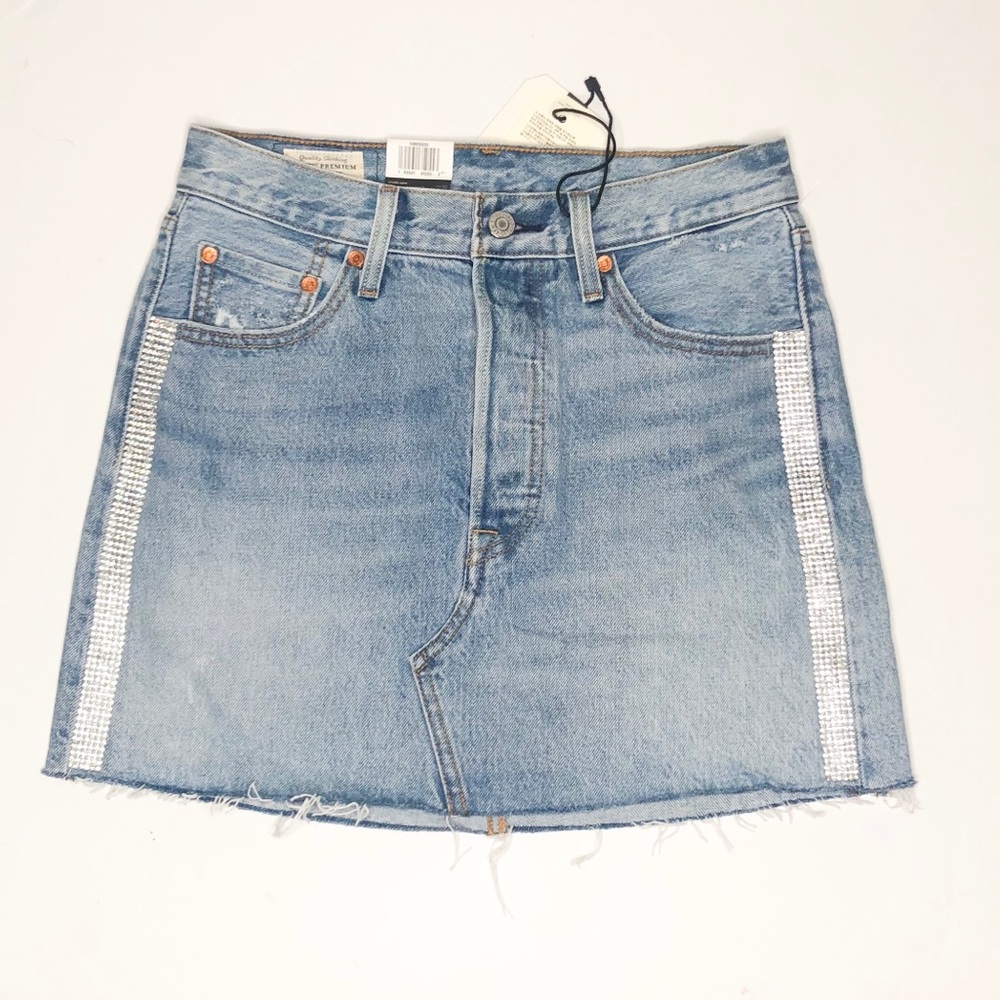 Levi’s rhinestone denim skirt NWT 26 - Picture 4 of 8
